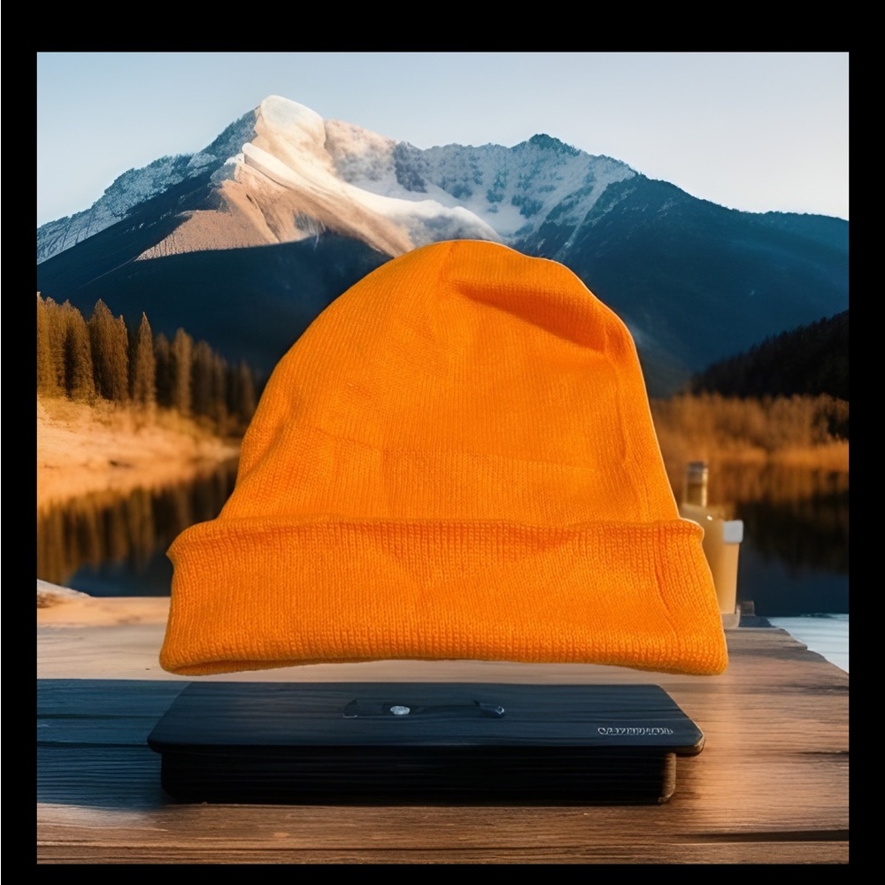 Bright Orange Beanie Acrylic Men Women Kids Unbranded NWOT OSFM